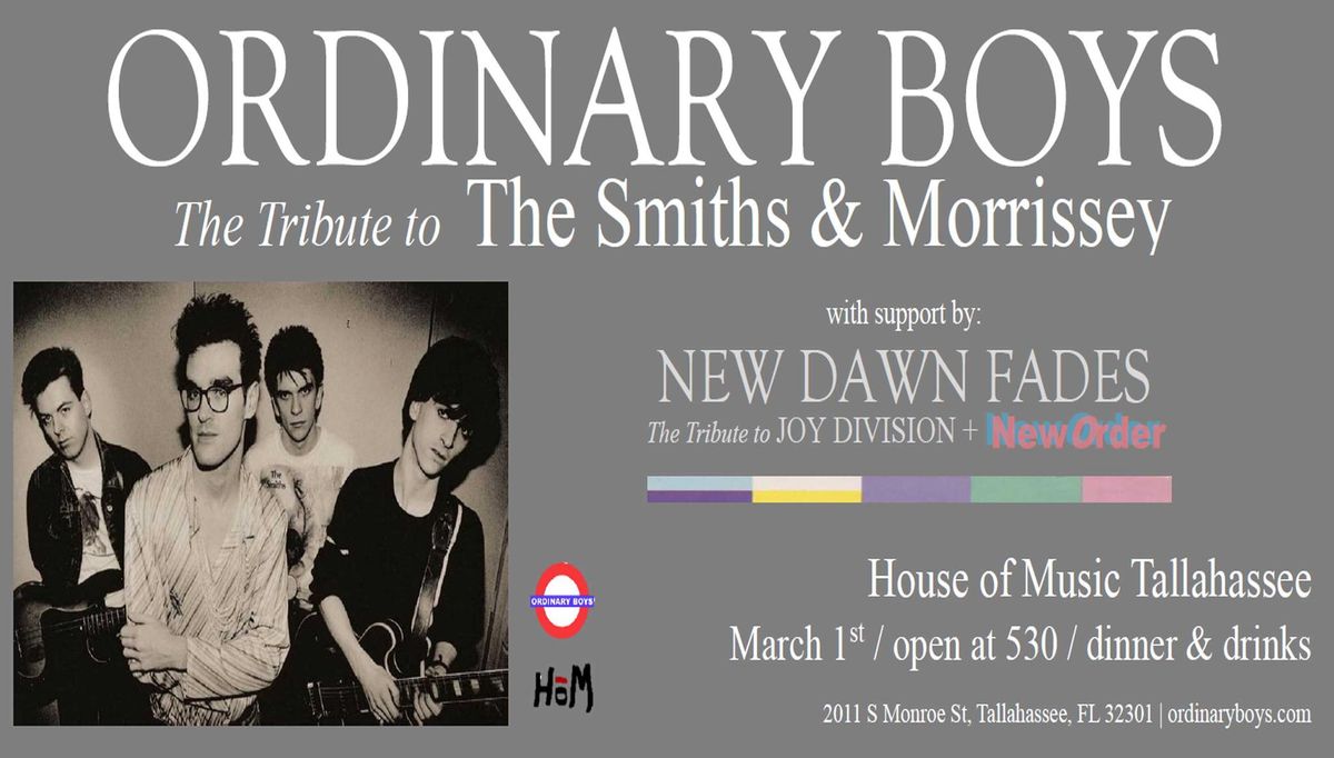 Ordinary Boys: Tribute to Smiths & Morrissey Plus Joy Division & New Order Tribute