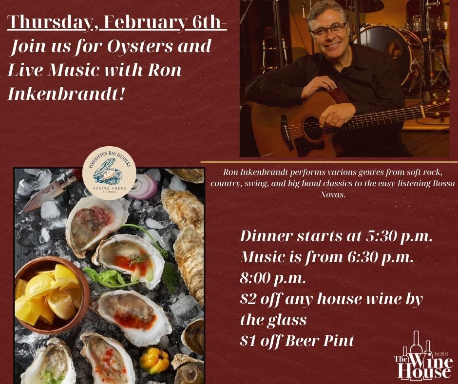 Oysters and Live Music with Ron Inkenbrandt