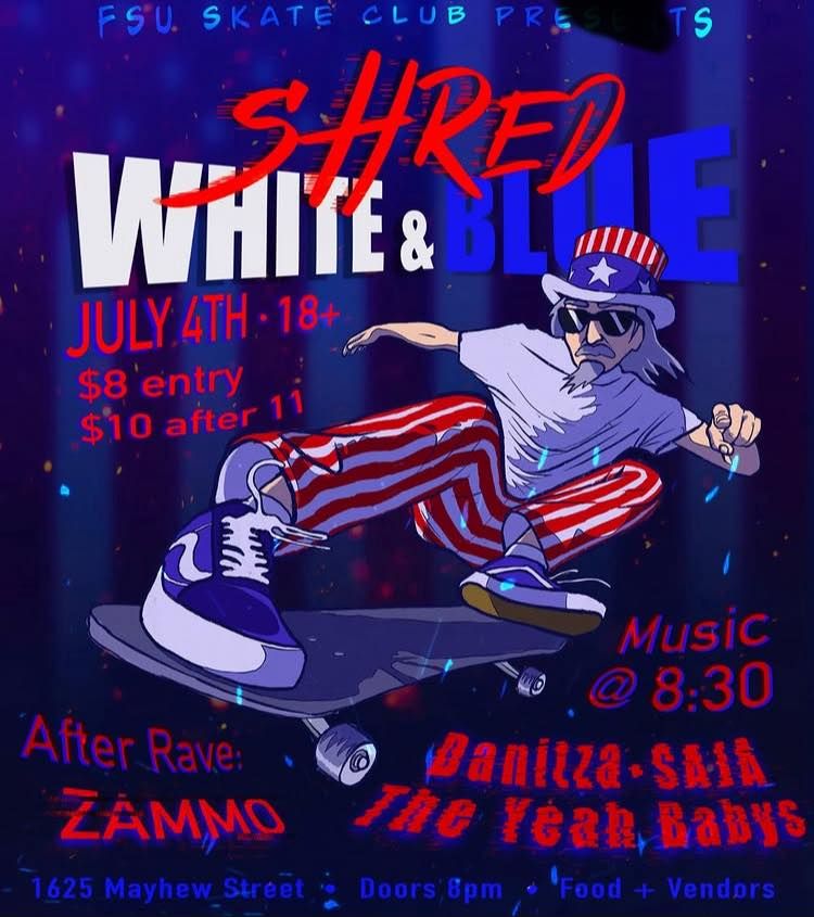 Shred White & Blue